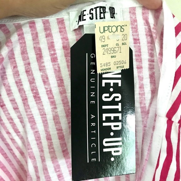 Vintage 80’s pink & white striped tank top NWT - Picture 9 of 9